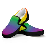 LGBT Pride Rainbow Gradient Print Black Slip On Shoes