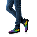 LGBT Pride Rainbow Gradient Print Black Slip On Shoes