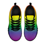 LGBT Pride Rainbow Gradient Print Black Sneakers