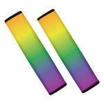 LGBT Pride Rainbow Gradient Print Car Seat Belt Covers