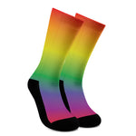 LGBT Pride Rainbow Gradient Print Crew Socks