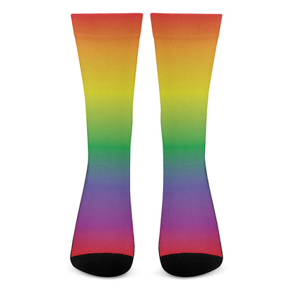 LGBT Pride Rainbow Gradient Print Crew Socks