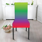 LGBT Pride Rainbow Gradient Print Dining Chair Slipcover
