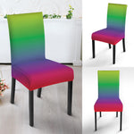 LGBT Pride Rainbow Gradient Print Dining Chair Slipcover