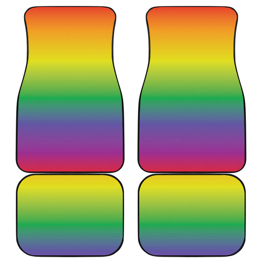 LGBT Pride Rainbow Gradient Print Front and Back Car Floor Mats