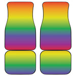 LGBT Pride Rainbow Gradient Print Front and Back Car Floor Mats