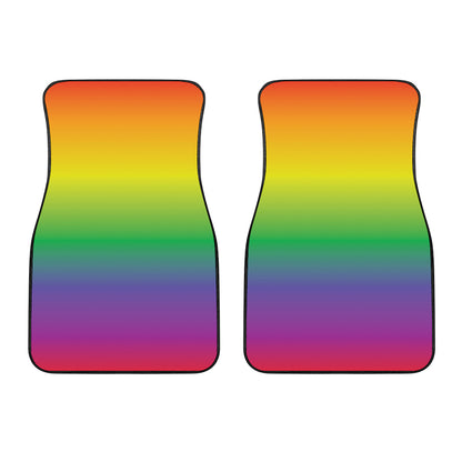 LGBT Pride Rainbow Gradient Print Front Car Floor Mats