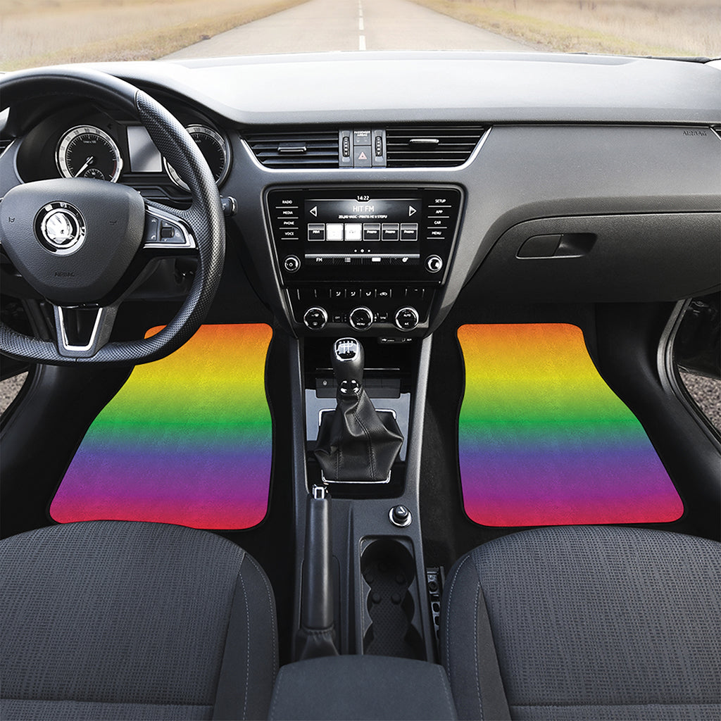 LGBT Pride Rainbow Gradient Print Front Car Floor Mats