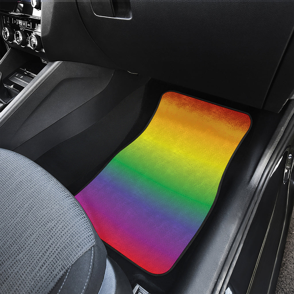LGBT Pride Rainbow Gradient Print Front Car Floor Mats