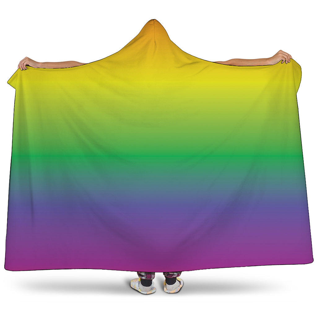 LGBT Pride Rainbow Gradient Print Hooded Blanket