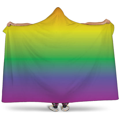LGBT Pride Rainbow Gradient Print Hooded Blanket