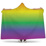 LGBT Pride Rainbow Gradient Print Hooded Blanket