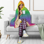 LGBT Pride Rainbow Gradient Print Hooded Blanket
