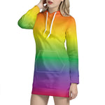 LGBT Pride Rainbow Gradient Print Hoodie Dress