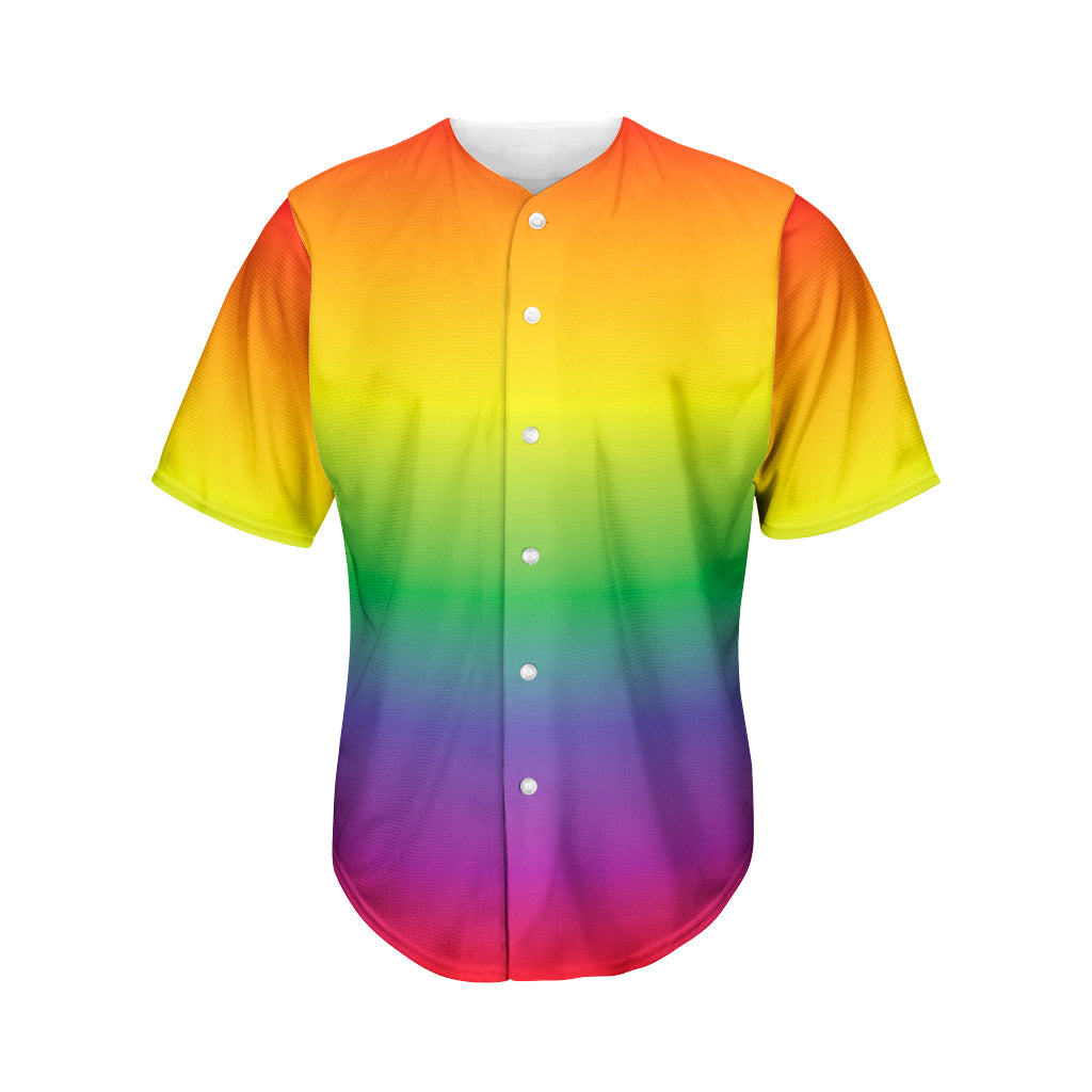 LGBT Pride Rainbow Gradient Print Men's Baseball Jersey
