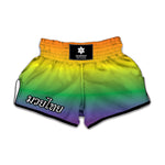 LGBT Pride Rainbow Gradient Print Muay Thai Boxing Shorts