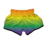 LGBT Pride Rainbow Gradient Print Muay Thai Boxing Shorts
