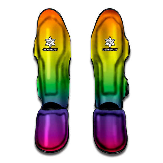 LGBT Pride Rainbow Gradient Print Muay Thai Shin Guard