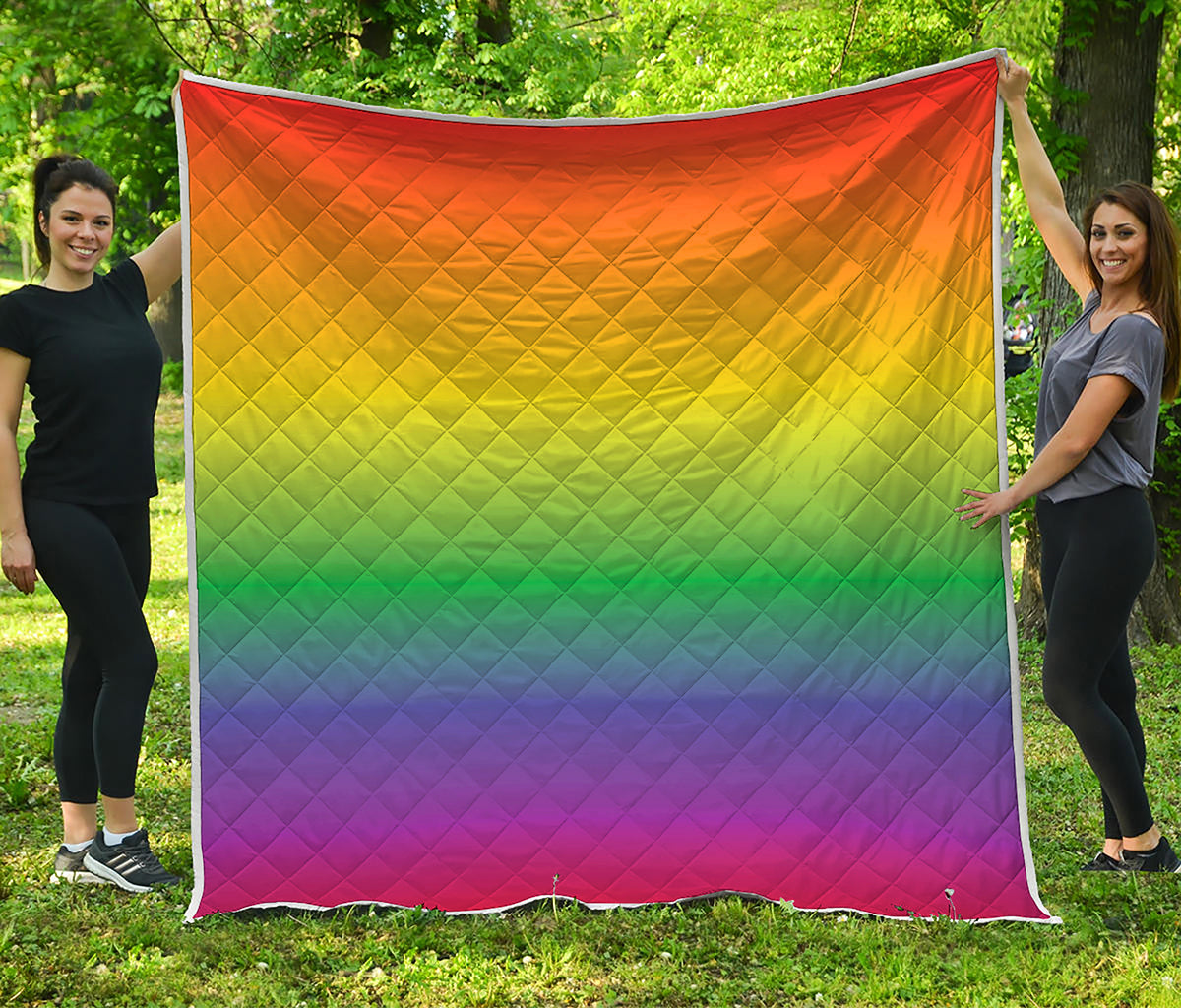 LGBT Pride Rainbow Gradient Print Quilt