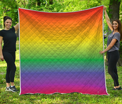 LGBT Pride Rainbow Gradient Print Quilt