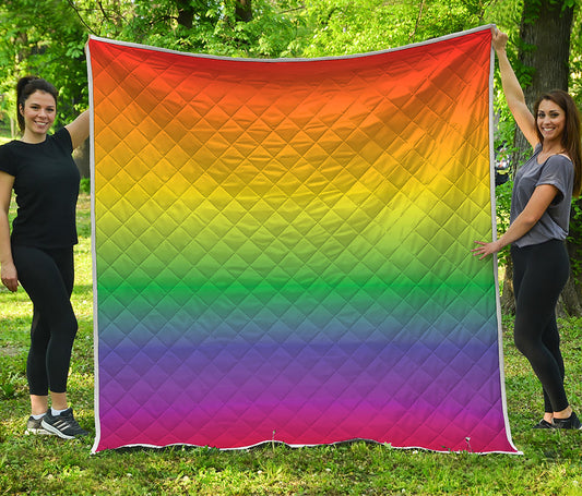 LGBT Pride Rainbow Gradient Print Quilt