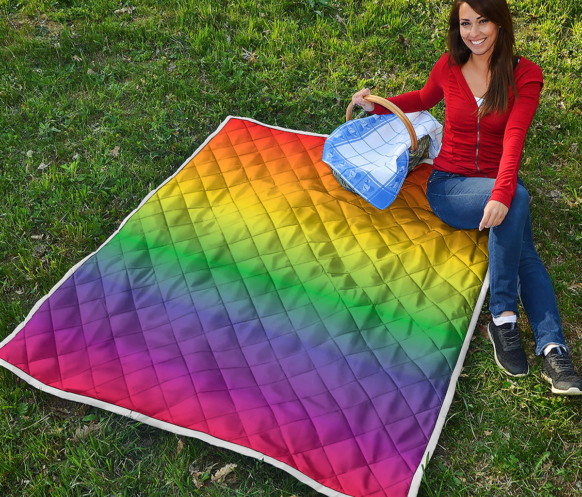 LGBT Pride Rainbow Gradient Print Quilt