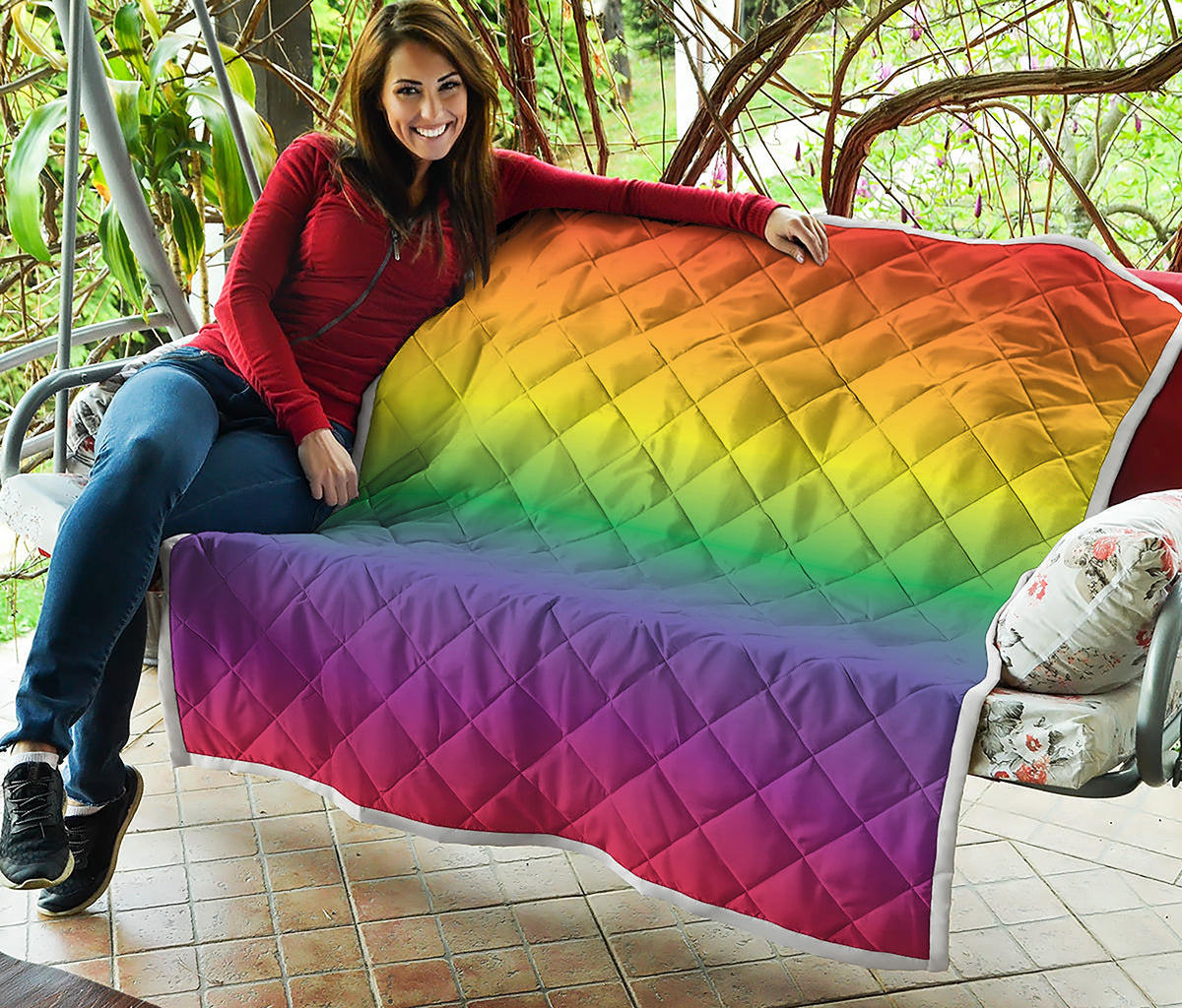LGBT Pride Rainbow Gradient Print Quilt