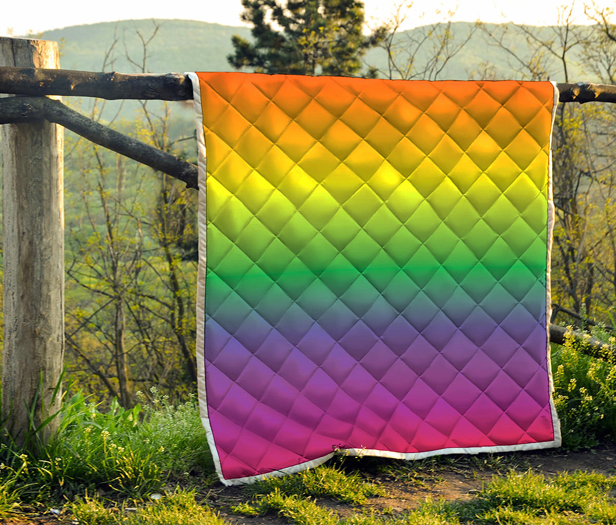 LGBT Pride Rainbow Gradient Print Quilt