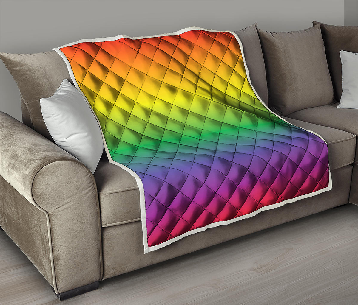 LGBT Pride Rainbow Gradient Print Quilt