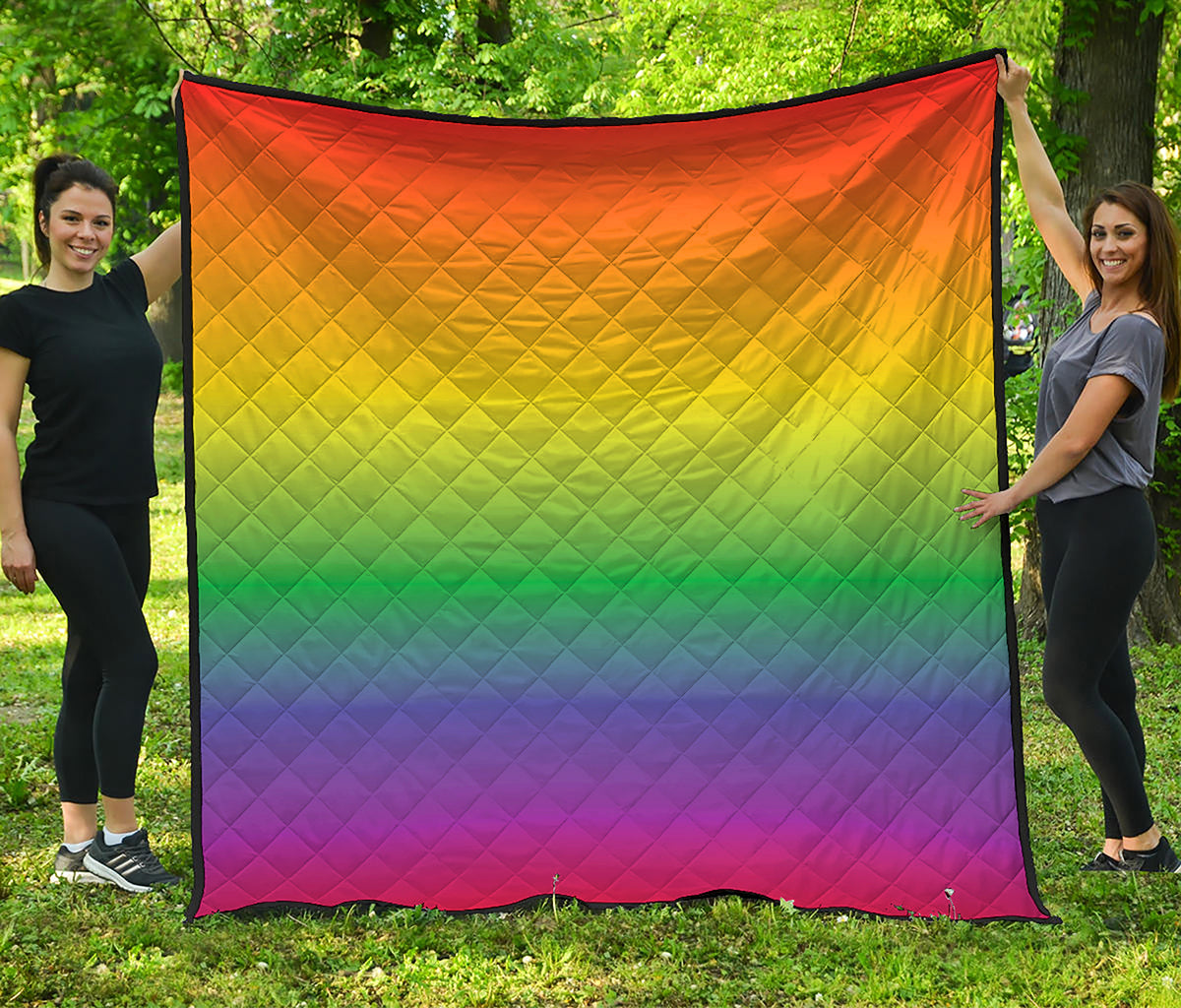 LGBT Pride Rainbow Gradient Print Quilt