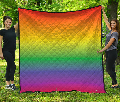 LGBT Pride Rainbow Gradient Print Quilt