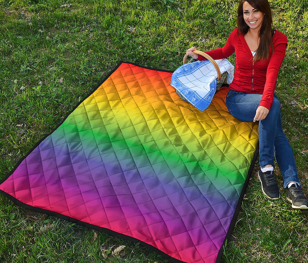 LGBT Pride Rainbow Gradient Print Quilt
