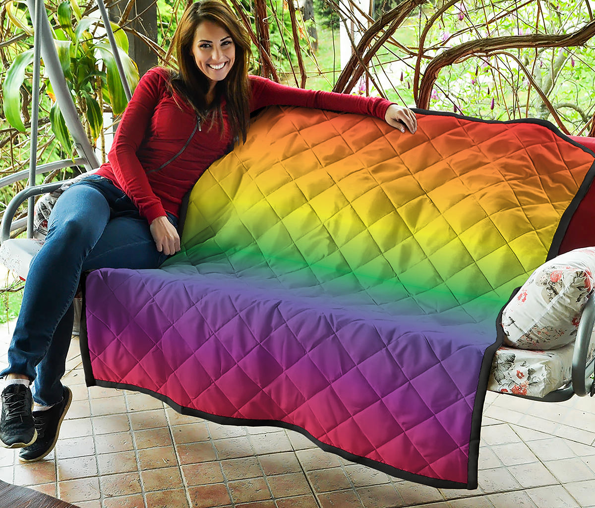 LGBT Pride Rainbow Gradient Print Quilt