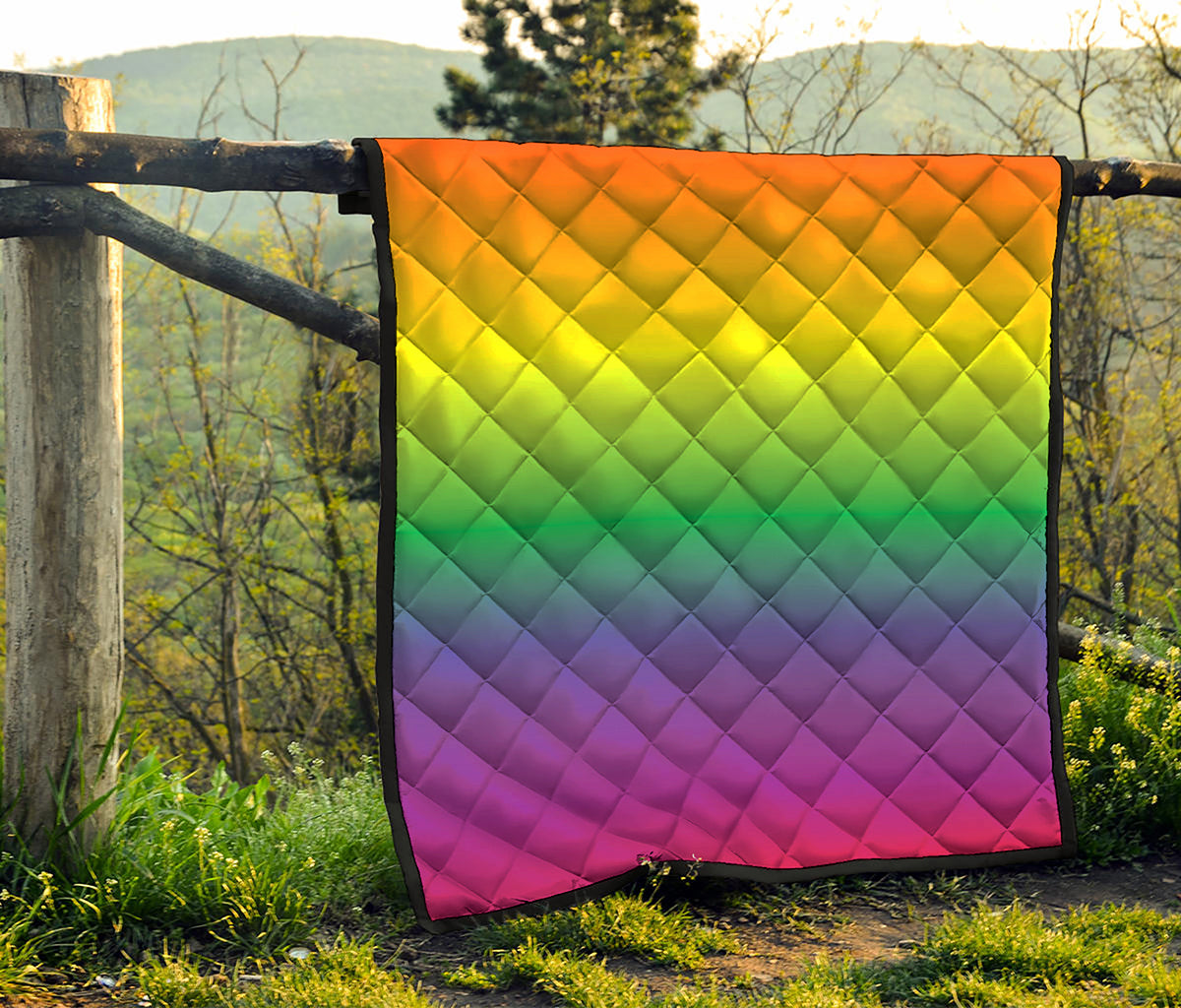 LGBT Pride Rainbow Gradient Print Quilt
