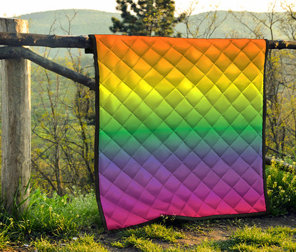 LGBT Pride Rainbow Gradient Print Quilt