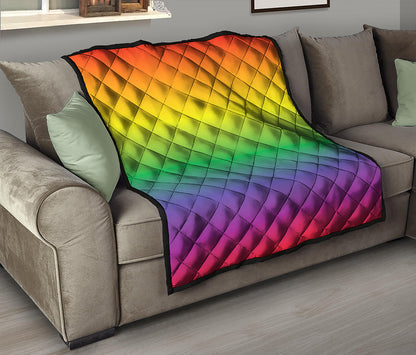 LGBT Pride Rainbow Gradient Print Quilt