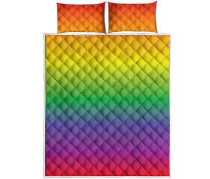 LGBT Pride Rainbow Gradient Print Quilt Bed Set