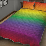 LGBT Pride Rainbow Gradient Print Quilt Bed Set