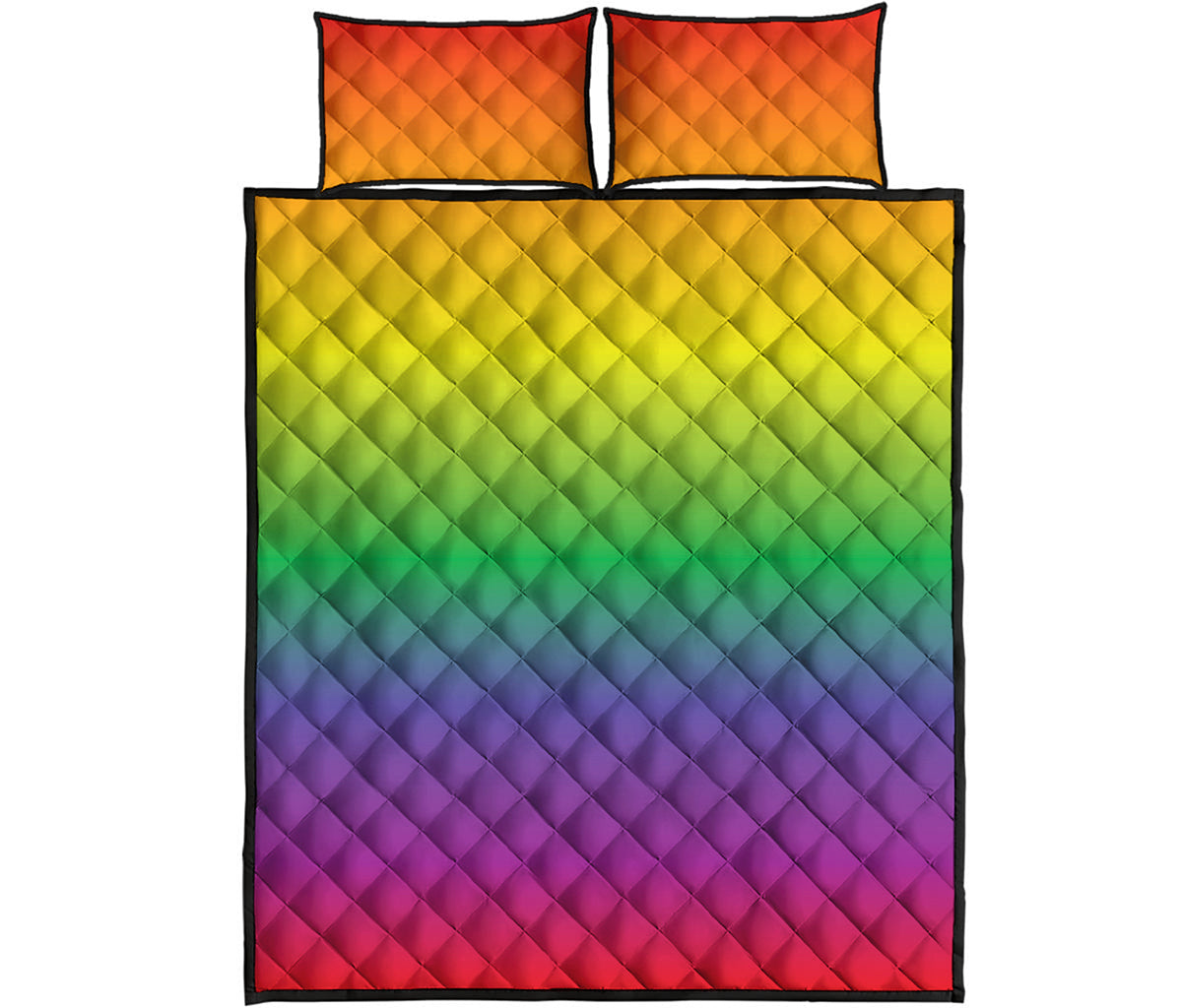 LGBT Pride Rainbow Gradient Print Quilt Bed Set