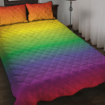LGBT Pride Rainbow Gradient Print Quilt Bed Set