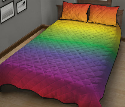 LGBT Pride Rainbow Gradient Print Quilt Bed Set