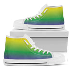 LGBT Pride Rainbow Gradient Print White High Top Shoes