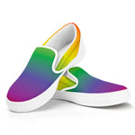 LGBT Pride Rainbow Gradient Print White Slip On Shoes