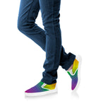 LGBT Pride Rainbow Gradient Print White Slip On Shoes