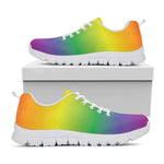 LGBT Pride Rainbow Gradient Print White Sneakers