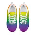 LGBT Pride Rainbow Gradient Print White Sneakers