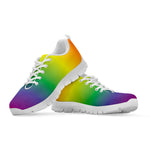 LGBT Pride Rainbow Gradient Print White Sneakers