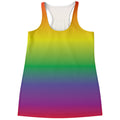 LGBT Pride Rainbow Gradient Print Women's Racerback Tank Top