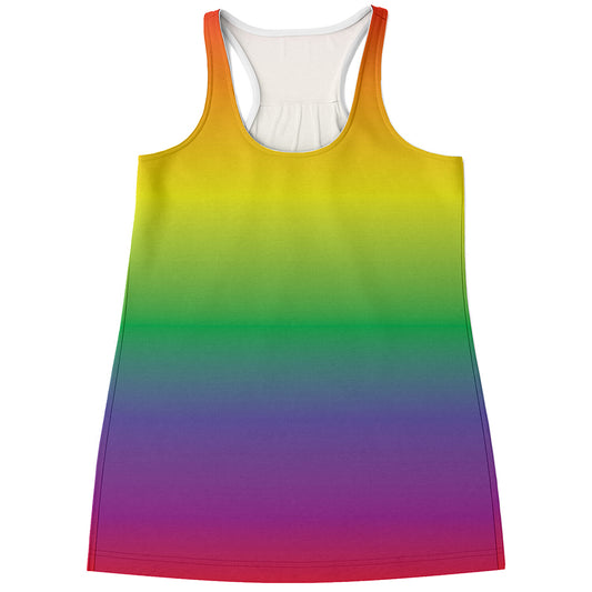 LGBT Pride Rainbow Gradient Print Women's Racerback Tank Top