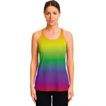 LGBT Pride Rainbow Gradient Print Women's Racerback Tank Top